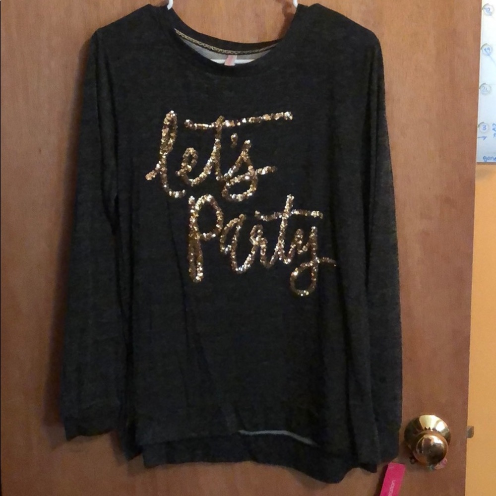 Let party long sleeve shirt NWT